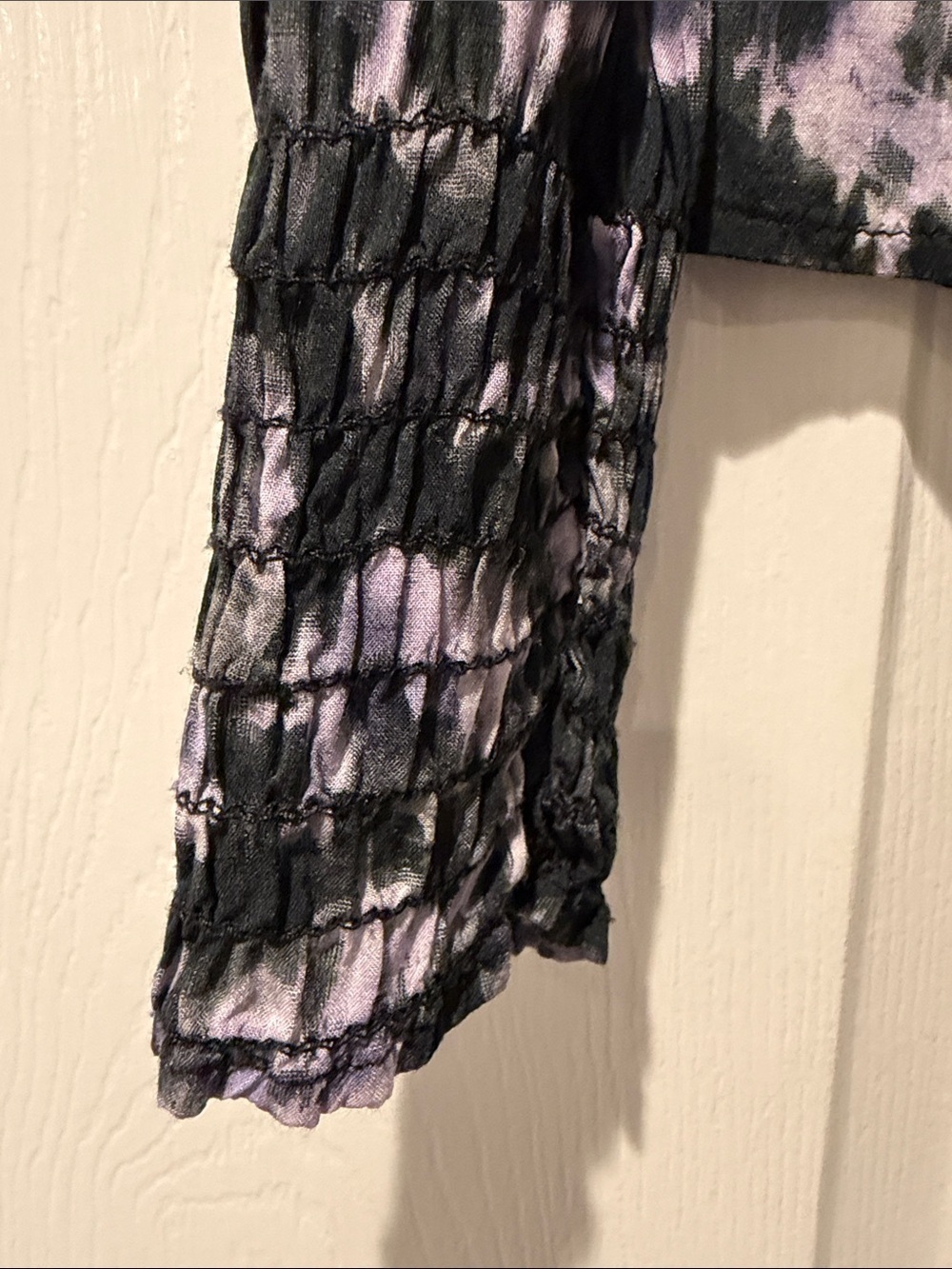 BELLA DAHL Black Floral Long-Sleeve Blouse with Lavender Print Size XS - Picture 4 of 8